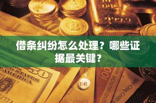 济南借条纠纷怎么处理？哪些证据最关键？