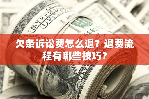 济南欠条诉讼费怎么退？退费流程有哪些技巧？