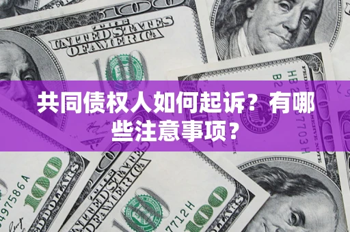 济南共同债权人如何起诉？有哪些注意事项？